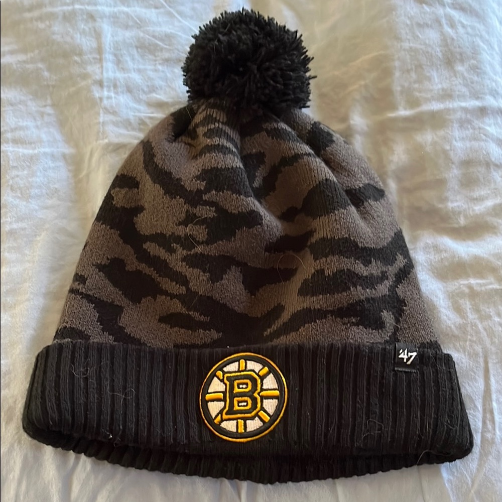 47 Brand Black and Gray Camo Beanie
